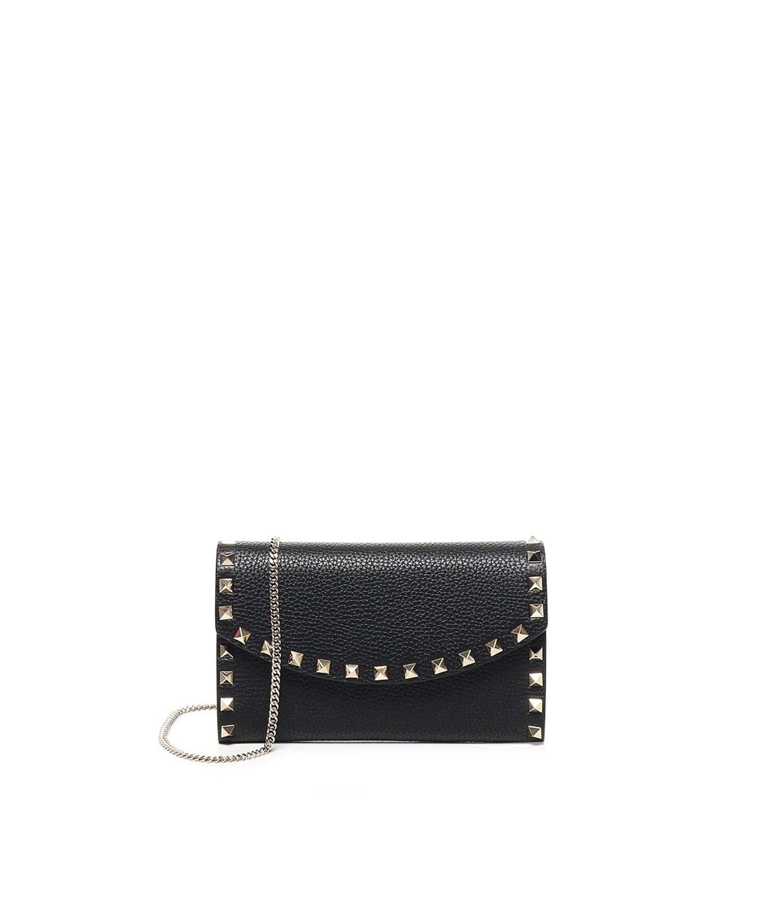 Portafoglio Rockstud in pelle con catena 7W2P0AR6 VSH0NO VALENTINO GARAVANI 