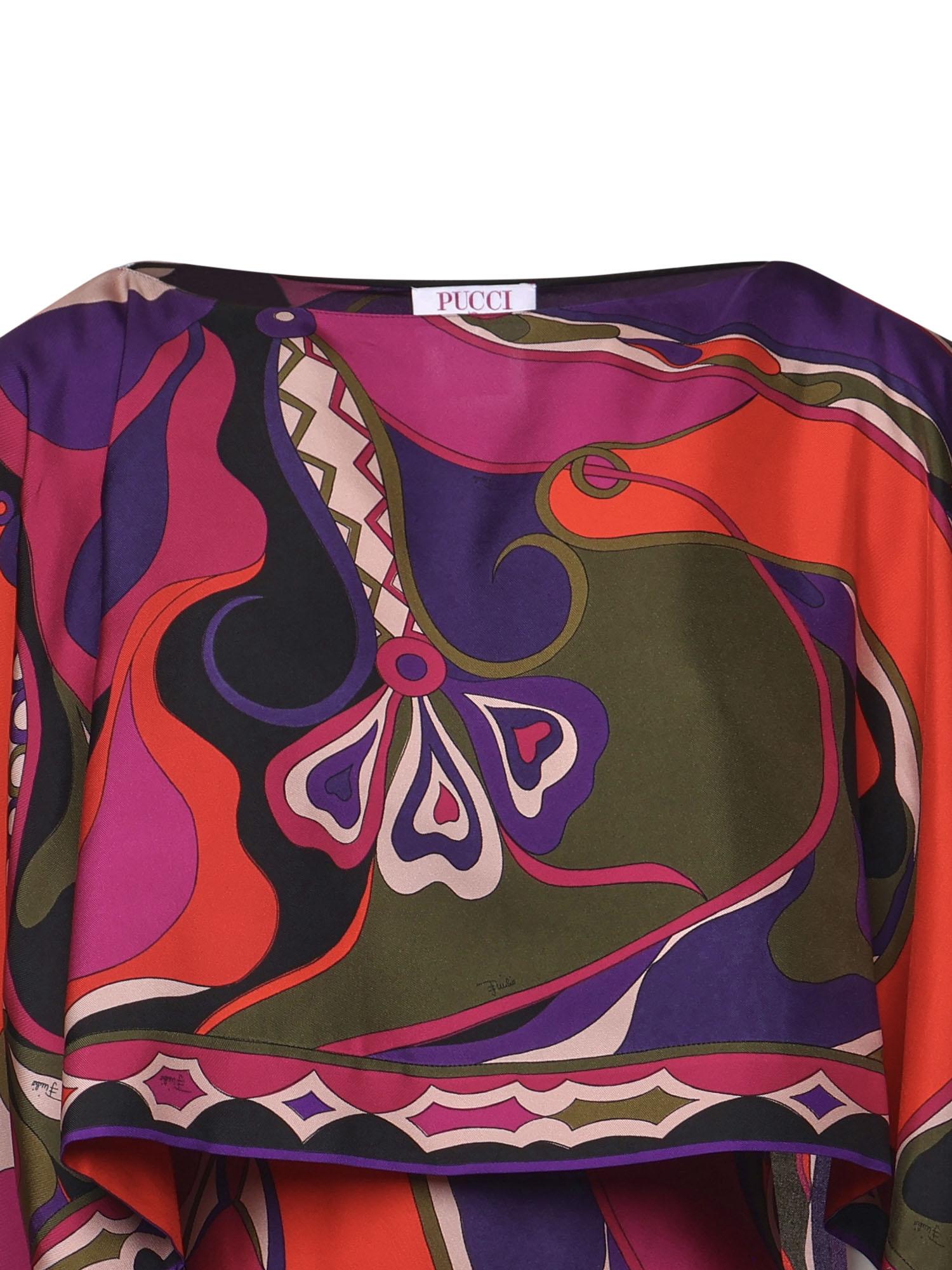 Abito lungo con stampa Orchidee 5URI30 5U731017 PUCCI 