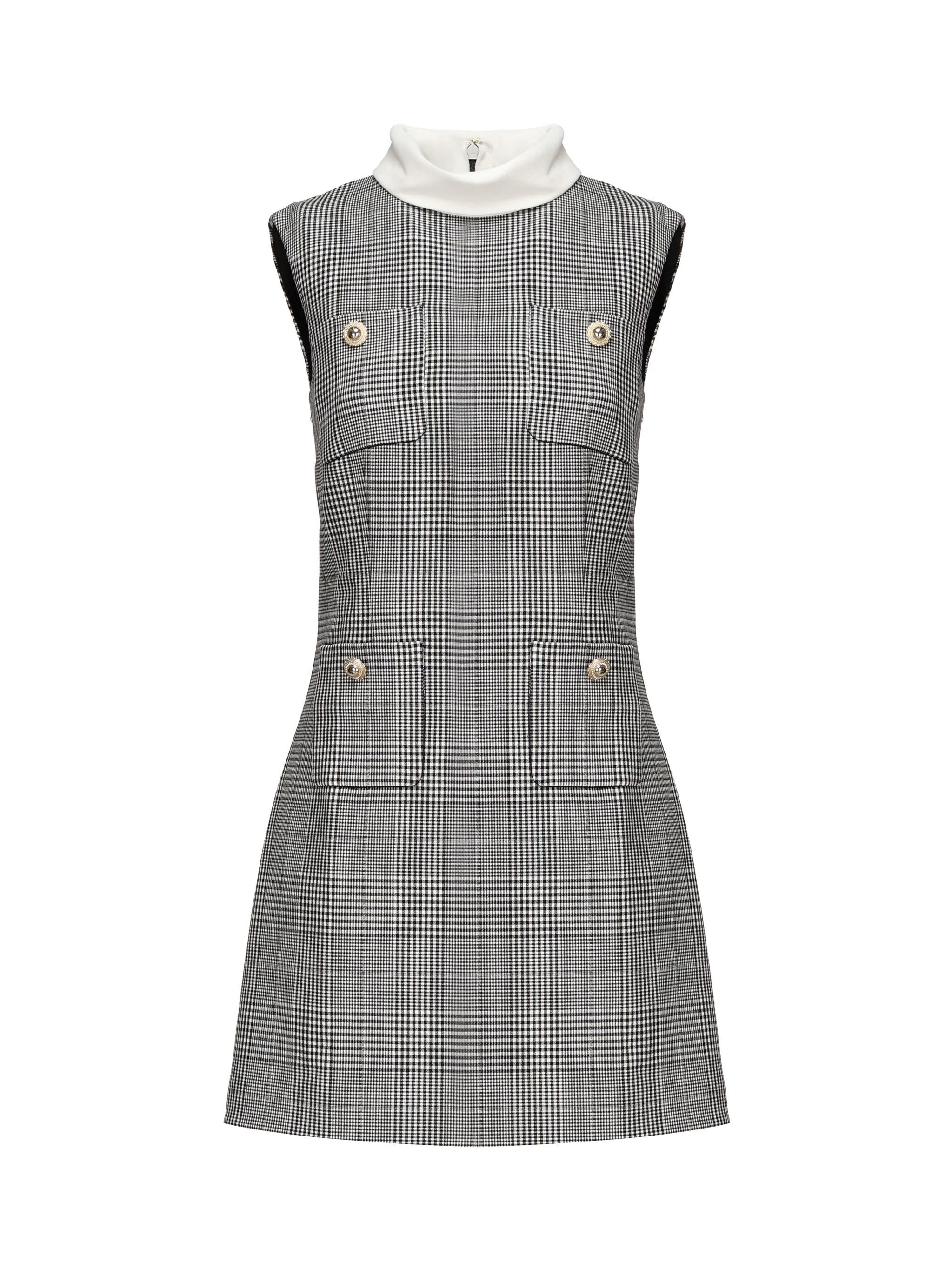 Mini abito Principe di Galles PF25016S BW SELF-PORTRAIT 