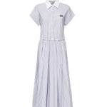 Abito plissé in popeline a righe MF5989 174TF0W3B MIU MIU 
