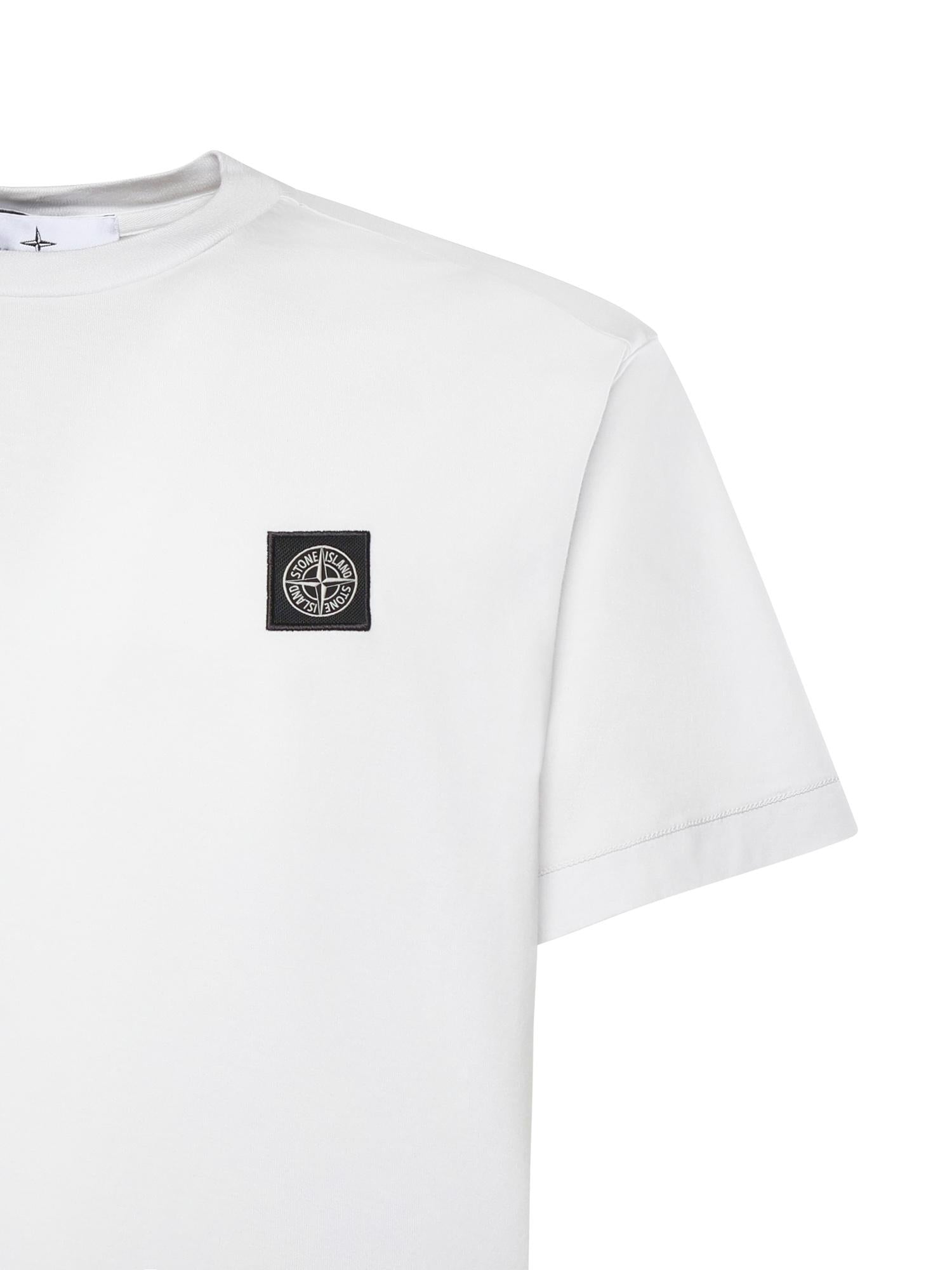T-shirt con patch Compass in jersey di cotone L1S152100027 S0013V0041 STONE ISLAND 