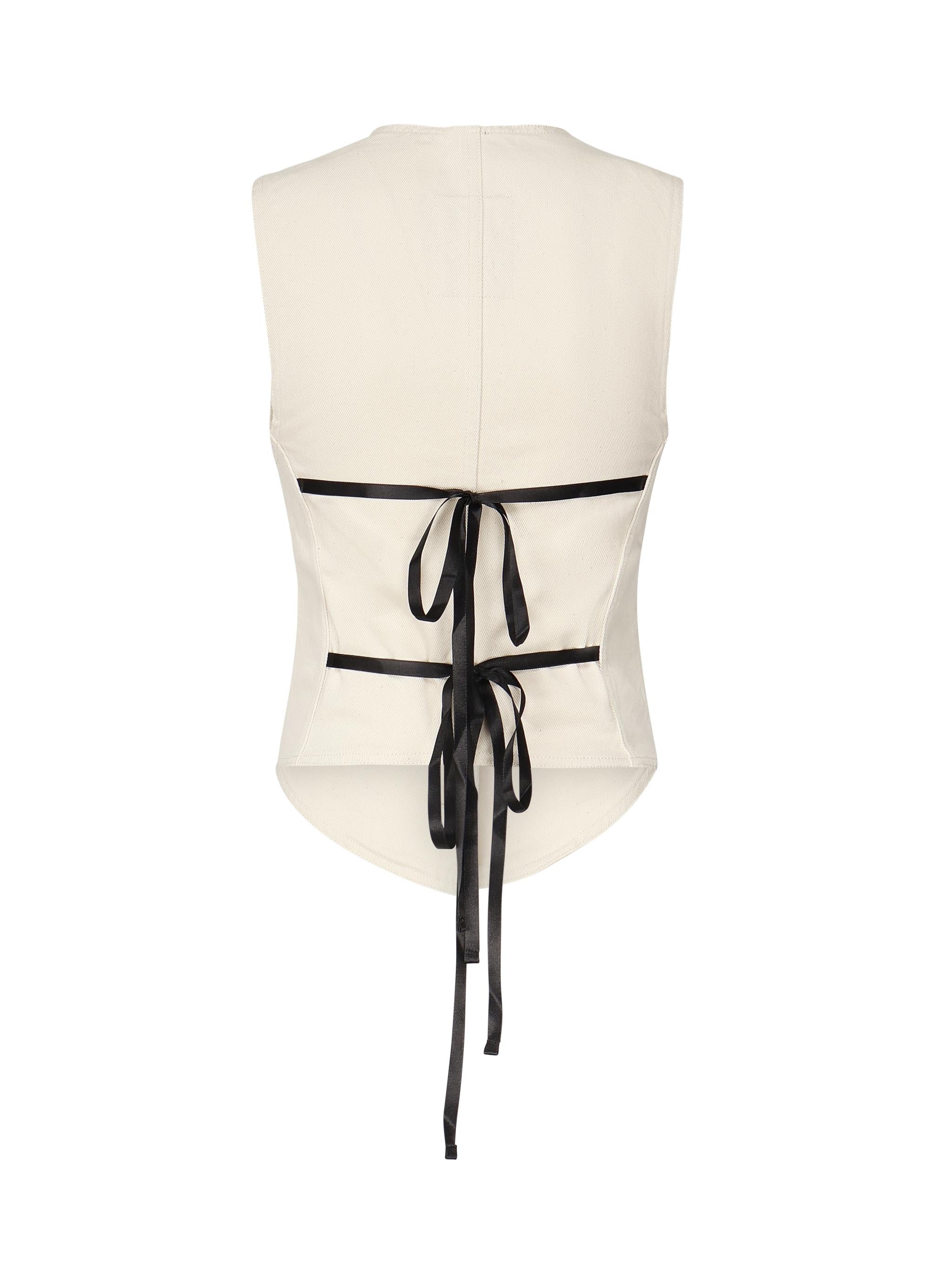 Gilet in drill di cotone 105072 A2JOC21 PINKO 