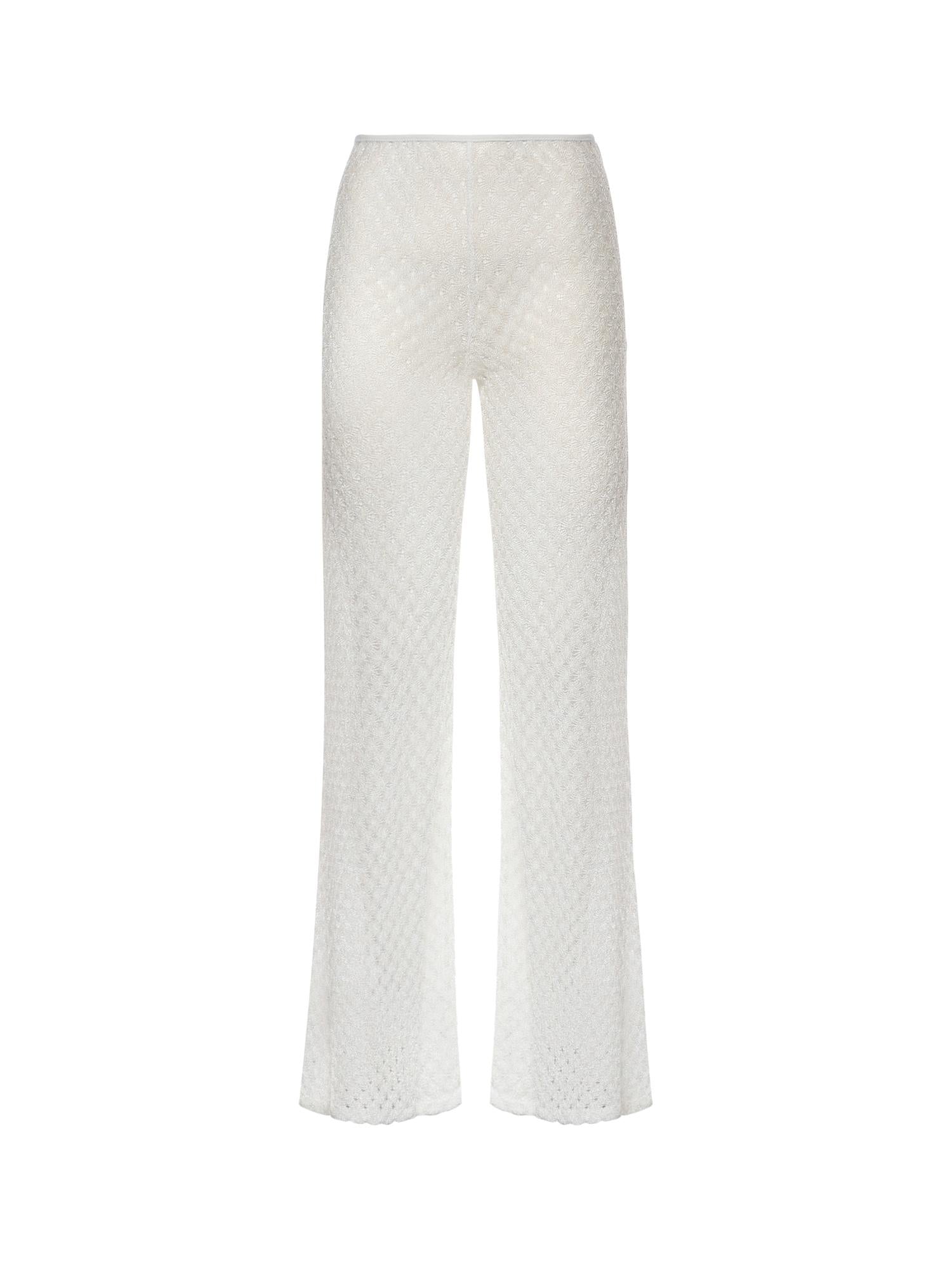 Pantaloni flare in viscosa lamé lavorazione raschel MC25SI00 BR014RS01JW MISSONI 