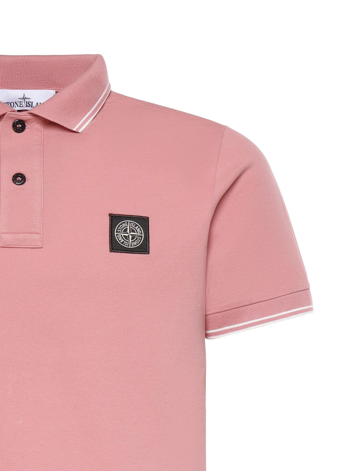 Polo in piqué di cotone con patch Compass L1S152200010 S0018V008G STONE ISLAND 