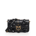 Borsa a spalla Baby Love Bag Slouchy in pelle con fiori gioiello 105353 A2WGZ99Q PINKO 