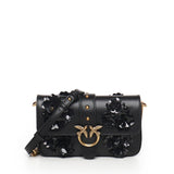 Borsa a spalla Baby Love Bag Slouchy in pelle con fiori gioiello 105353 A2WGZ99Q PINKO 