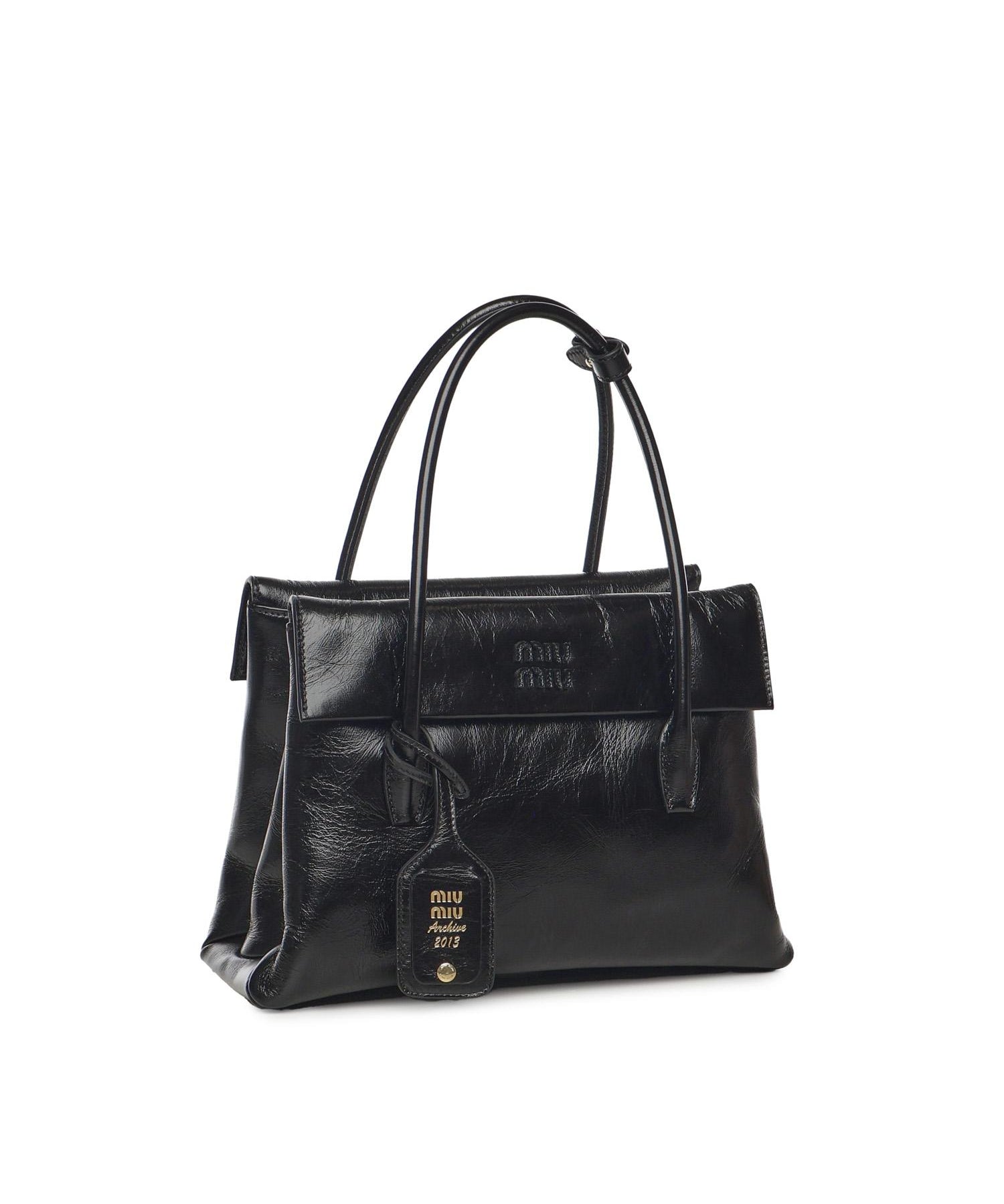 Borsa Solitaire in pelle lucida 5BA302 US0F0002 MIU MIU 