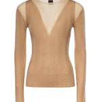 Maglia a coste con trasparenze 106317 A34BC83 PINKO 