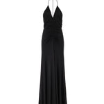 Abito lungo in jersey arricciato SS26161X BL SELF-PORTRAIT 