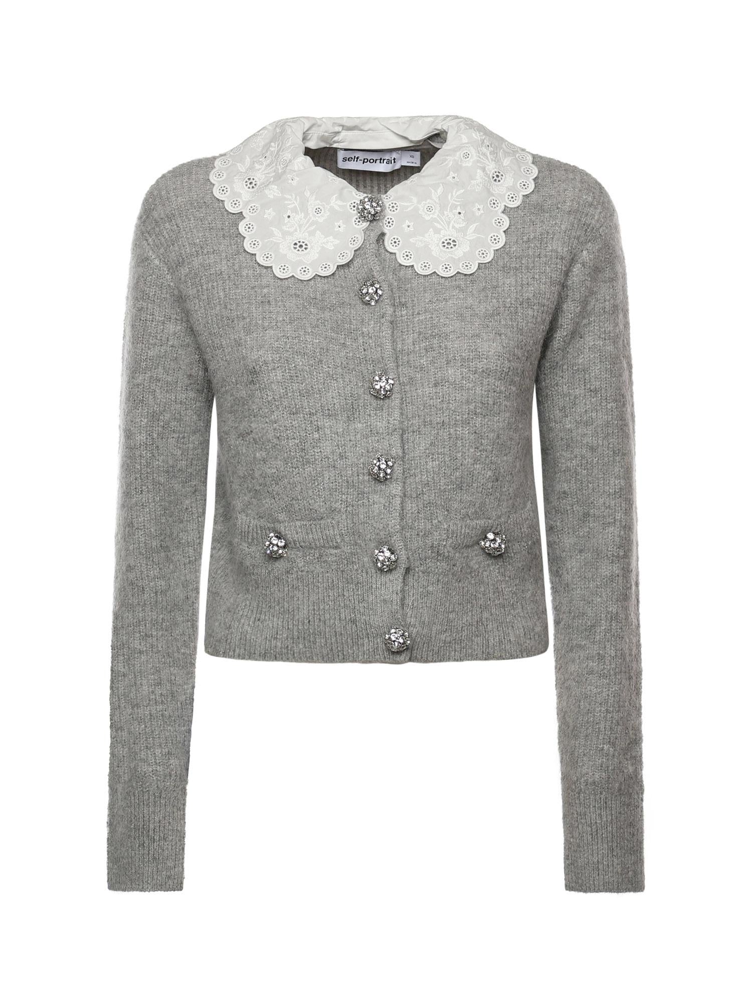 Cardigan con colletto in pizzo RS26123C GR SELF-PORTRAIT 