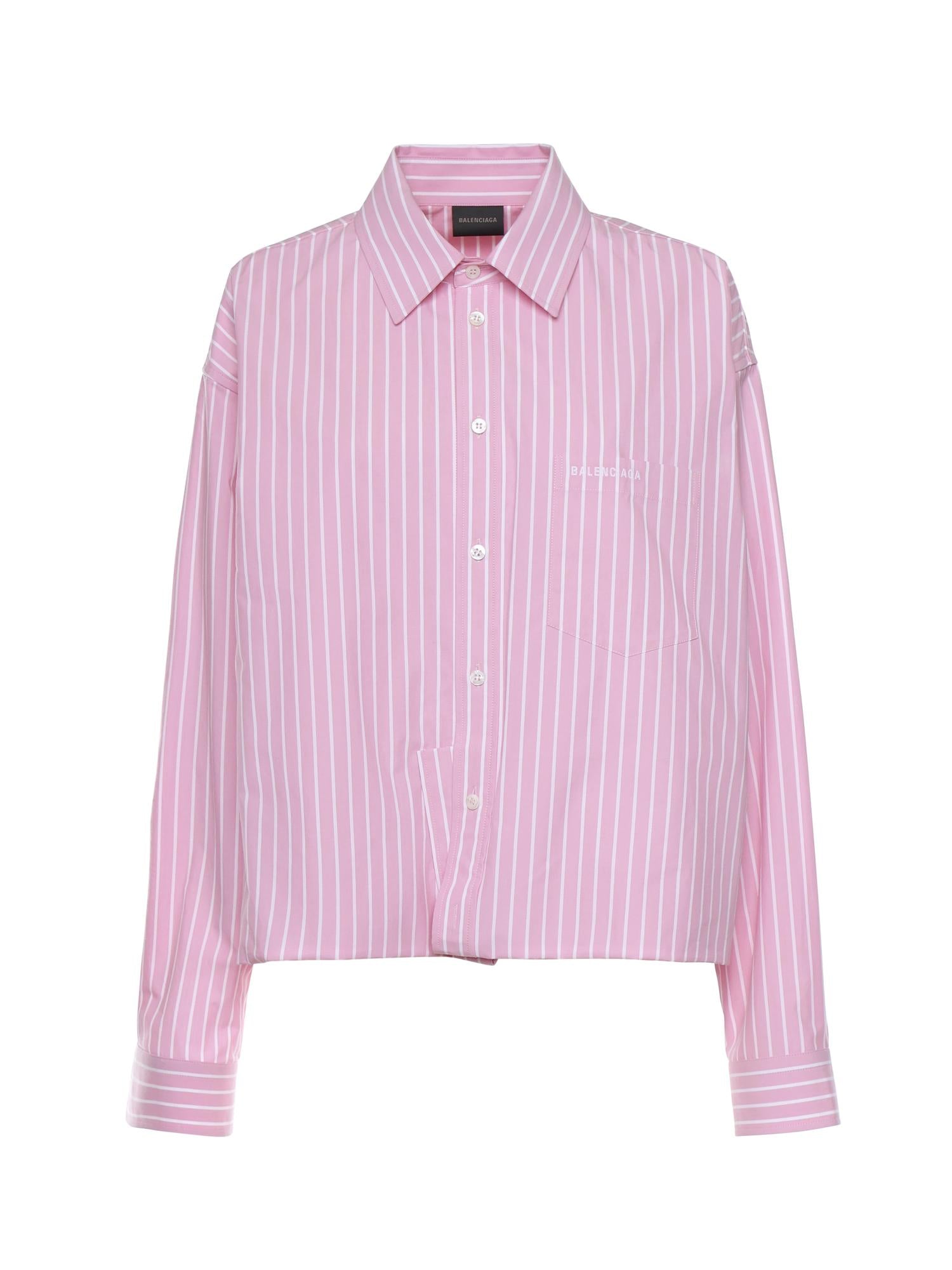 Camicia in popeline di cotone a righe 857837 TPM265621 BALENCIAGA 