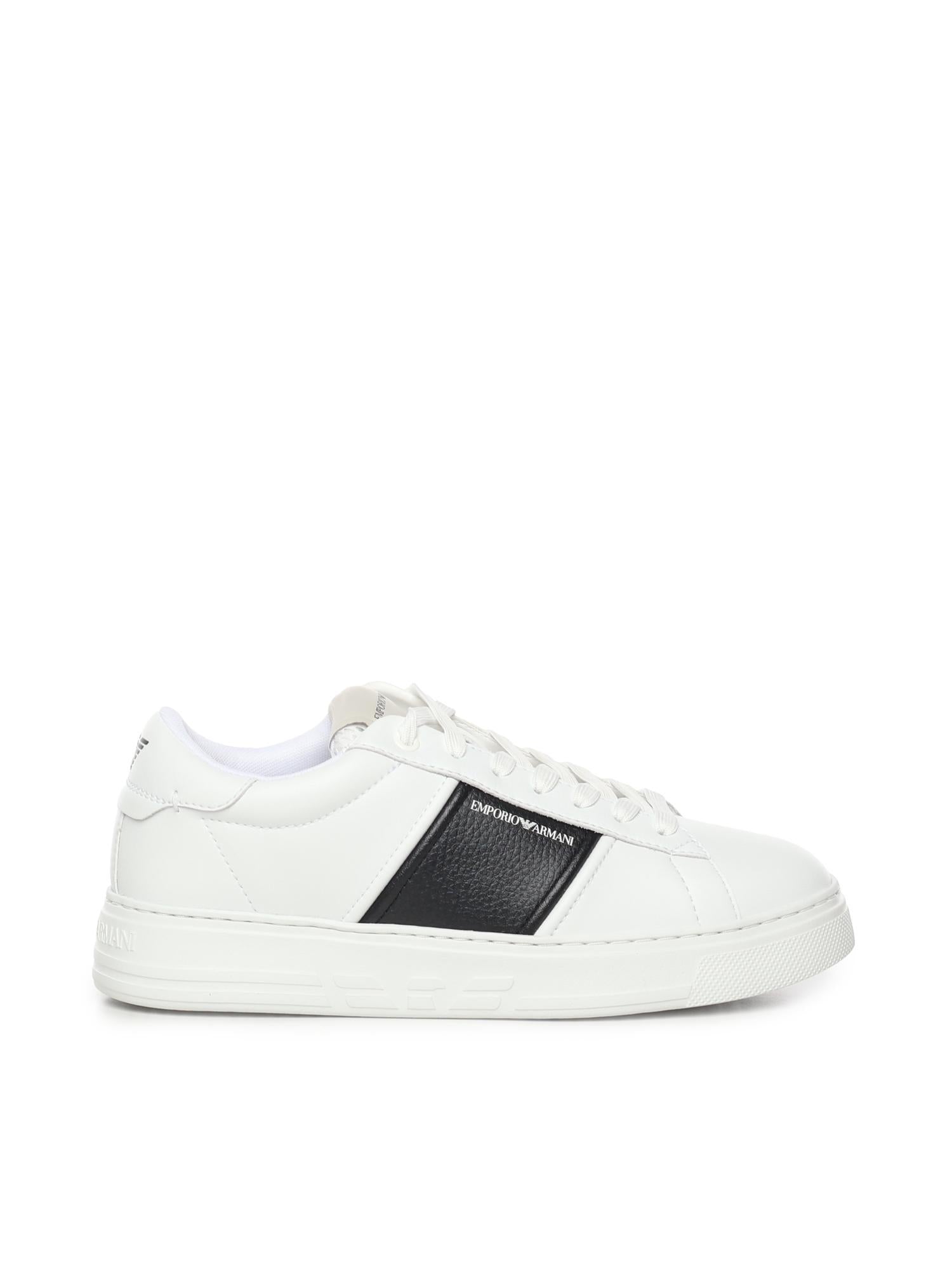 Sneaker in pelle con banda a contrasto EM003701 AF18017MZ021 EMPORIO ARMANI 