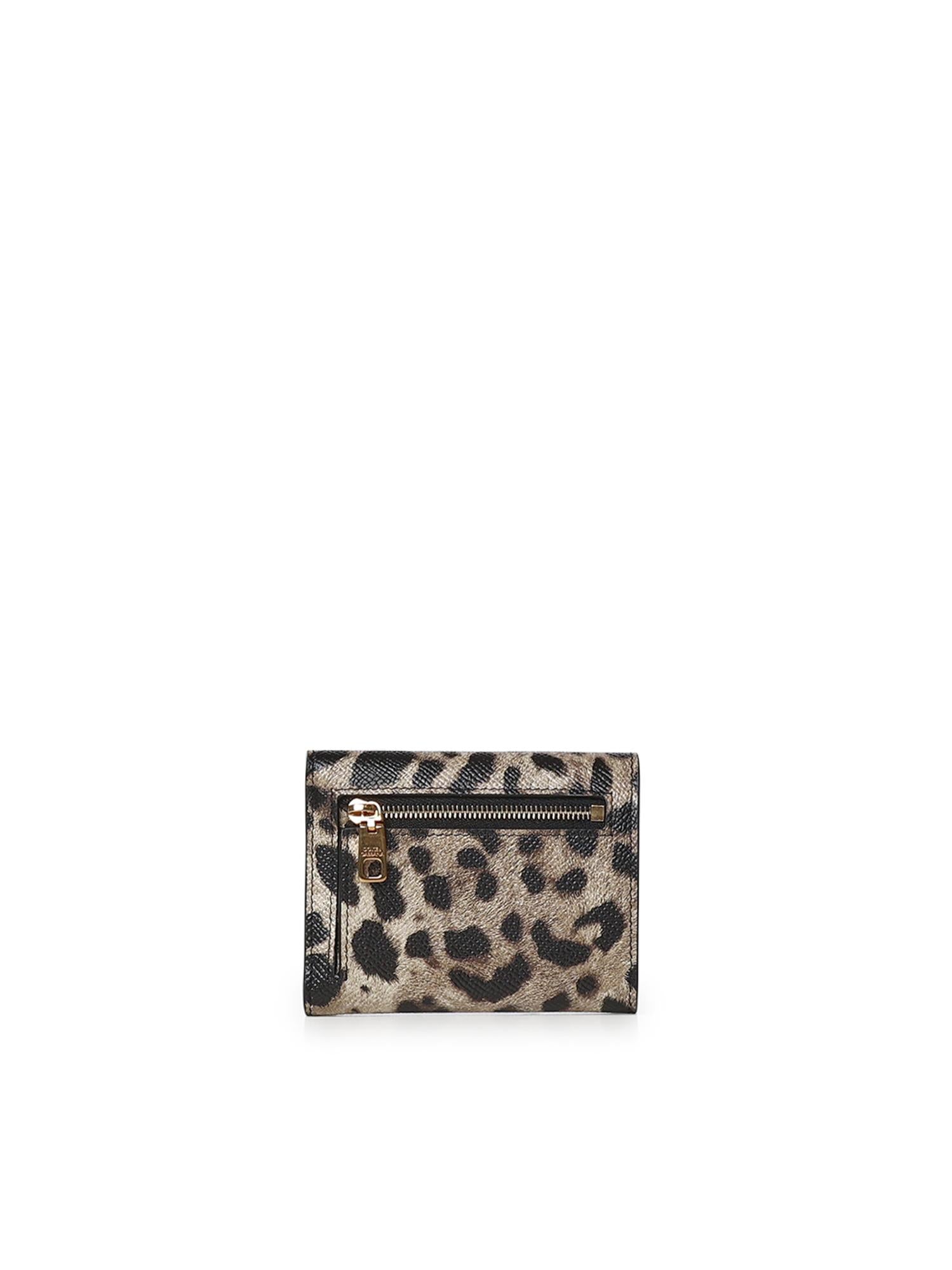 Portafoglio in pelle di vitello Dauphine stampa Leopardo BI0770 AX566HY13M DOLCE & GABBANA 