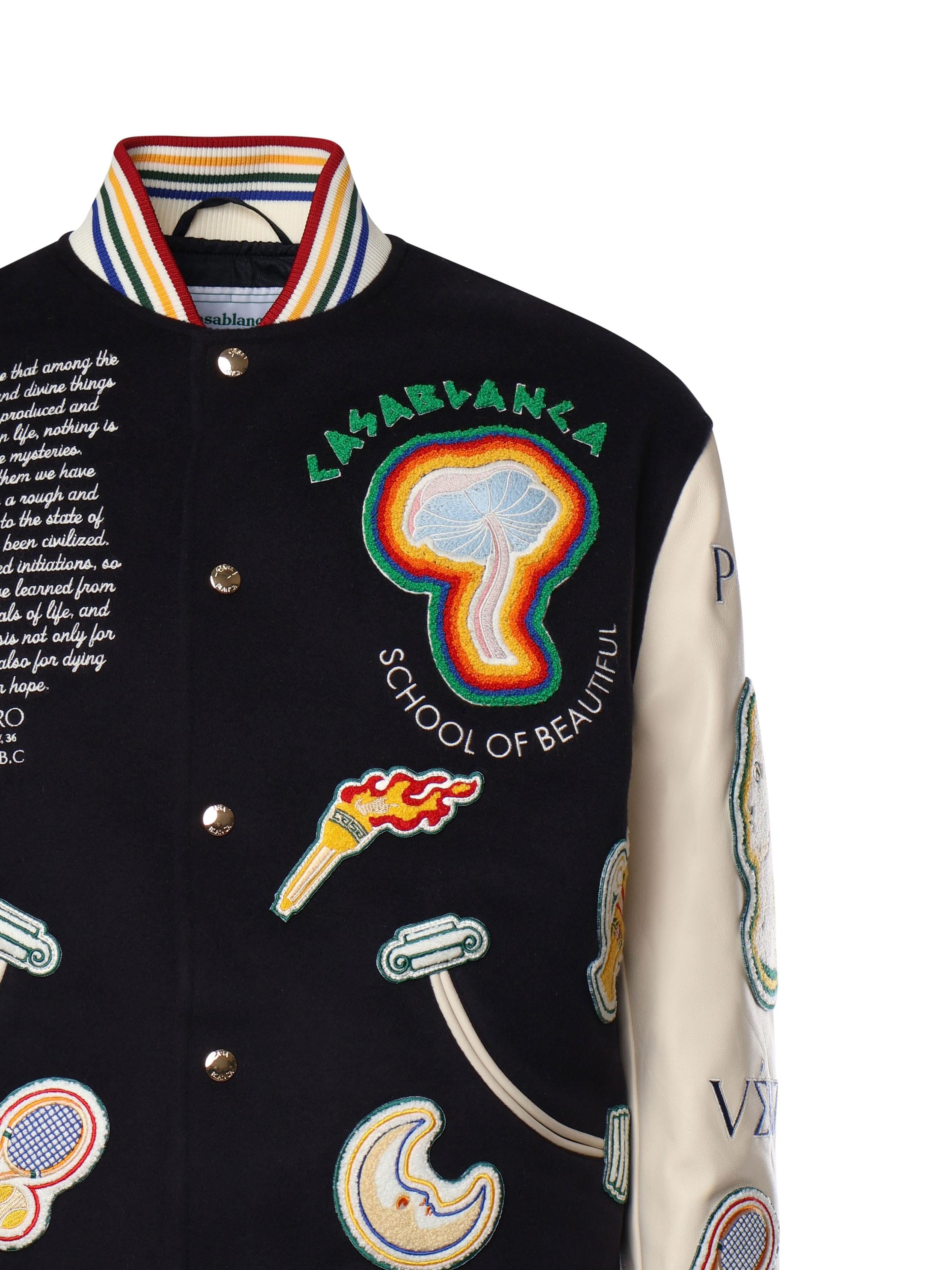 Giubbotto bomber patchwork in ciniglia MF24OT131 01 CASABLANCA 