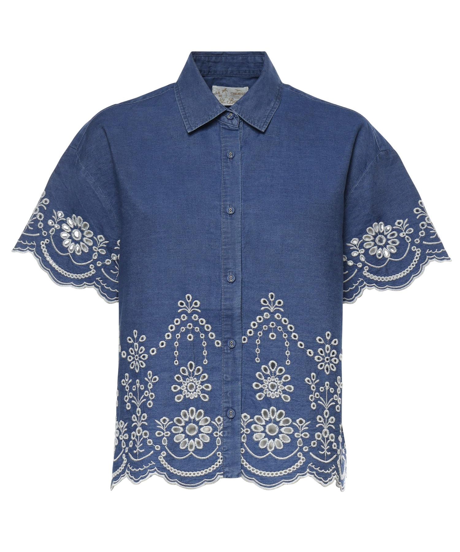 Camicia Clementine in chambray con ricamo CEM0001 00473L MC2 SAINT BARTH 