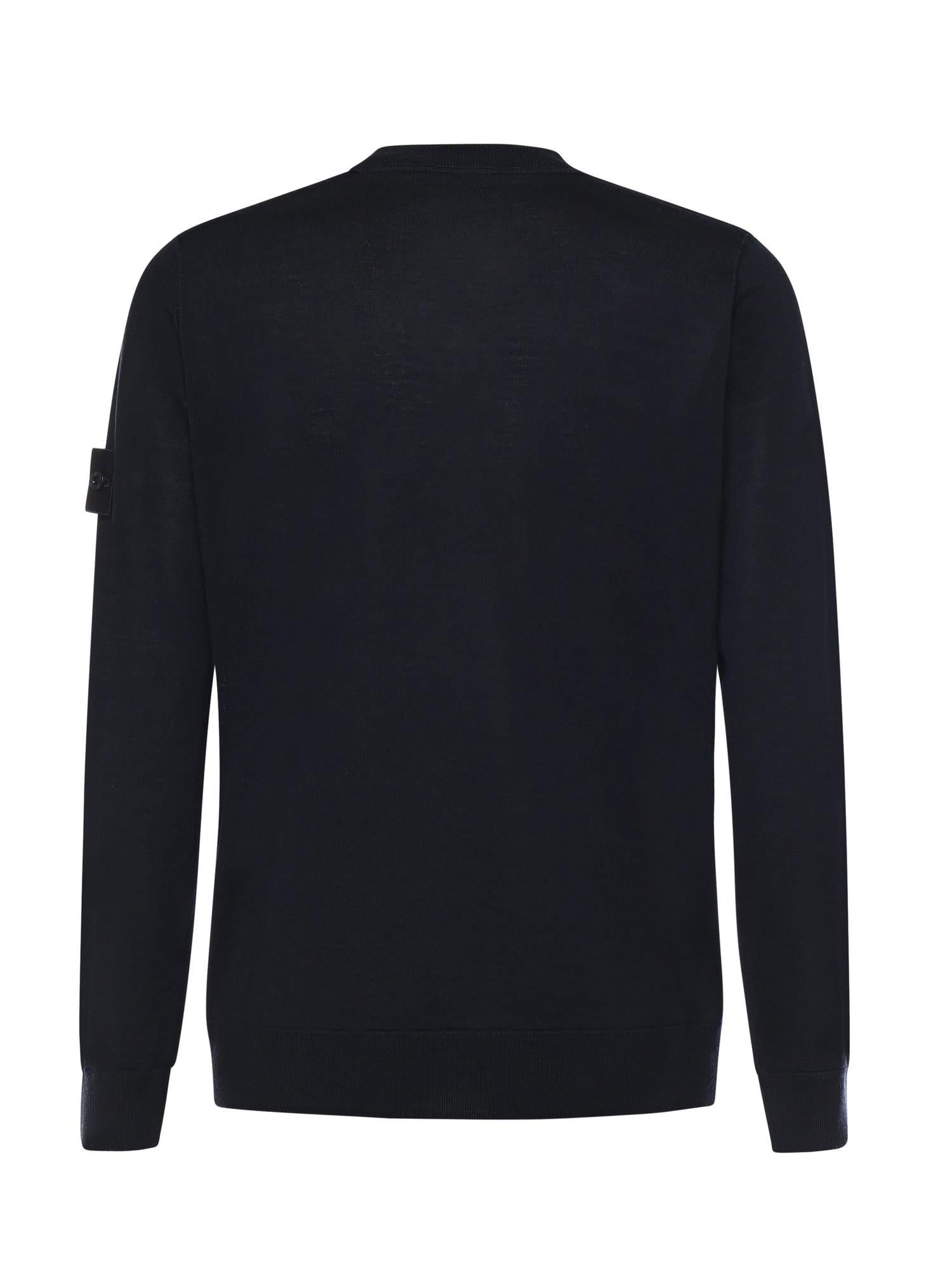 Maglione girocollo in lana con logo L1S155100074 S00FCV0020 STONE ISLAND 