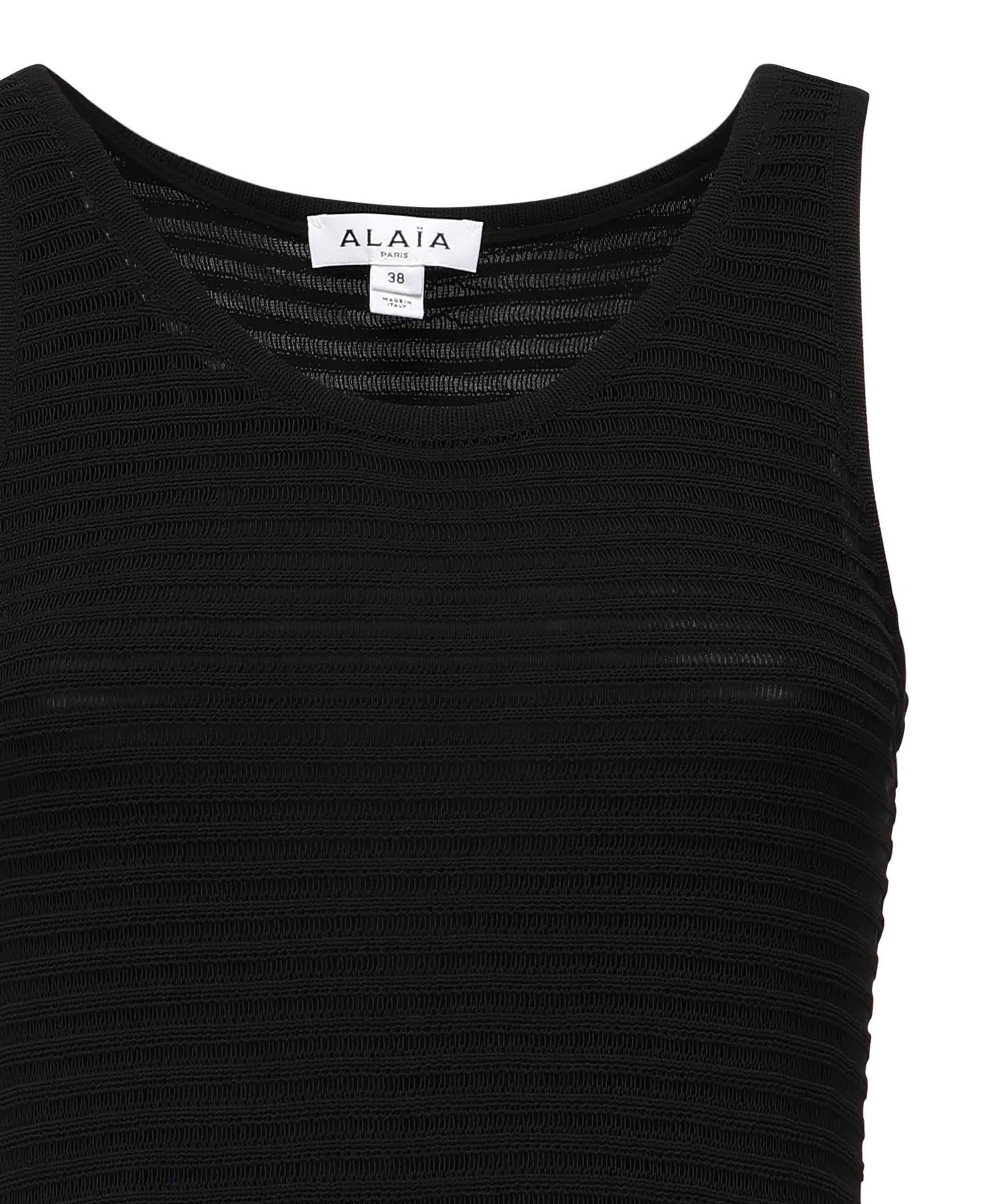 Abito corto con ruche in maglia AA9R2710K074B 995 ALAIA 