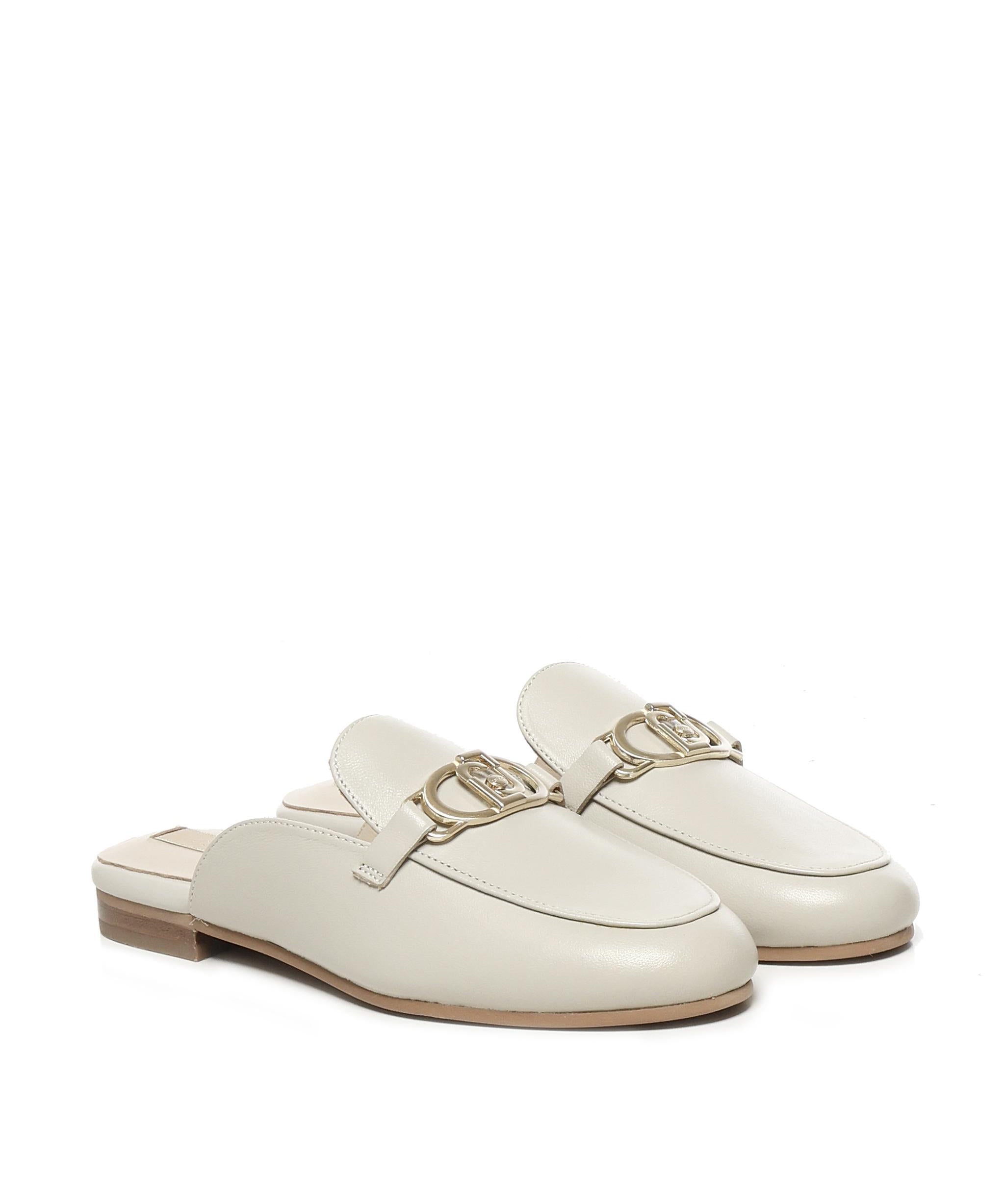 Slippers in pelle con logo SA5035PX460S3625  LIU JO 
