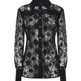 Camicia in tulle e pizzo 106600 A381Z99 PINKO 