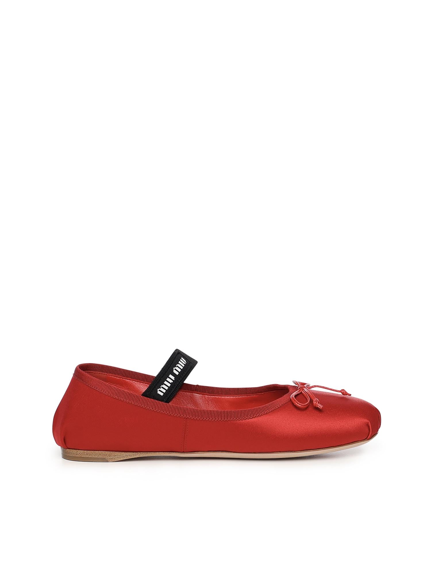 Ballerine in raso con logo 5F794D QU6F0011 MIU MIU 