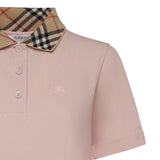 Abito stile polo in cotone con collo Check 8118956 C5901 BURBERRY 