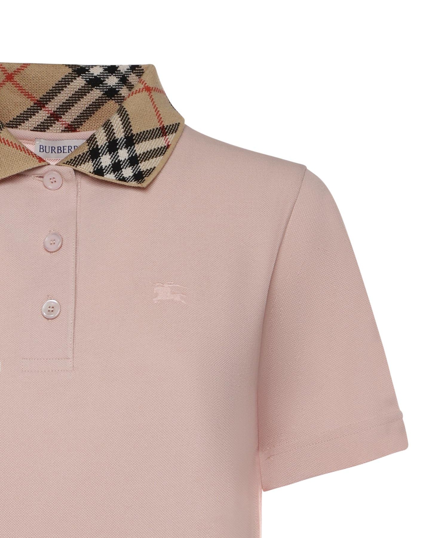 Abito stile polo in cotone con collo Check 8118956 C5901 BURBERRY 