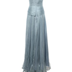 Abito lungo in seta IRS518THALIA AQUA CHIFFON MATT IRIS SERBAN 