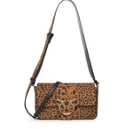 Borsa a spalla "Love One Slouchy" in suede leopardato 106244 A32AM35Q PINKO 
