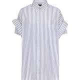 Camicia con maniche con risvolto in popeline a righe 857833 TTM339086 BALENCIAGA 