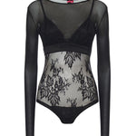 Maglia body in tulle e pizzo 106272 A33EZ99 PINKO 