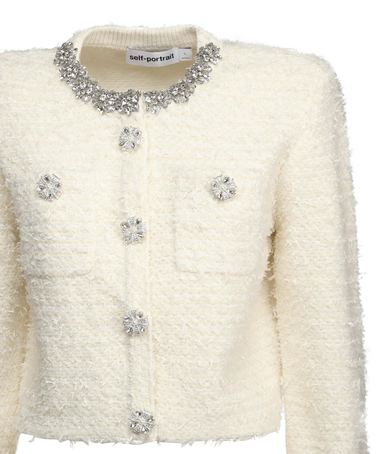 Cardigan in maglia bouclé AW25028J C SELF-PORTRAIT 