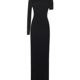 Abito lungo asimmetrico in jersey 425JR0735JS0145 9999 COURREGES 
