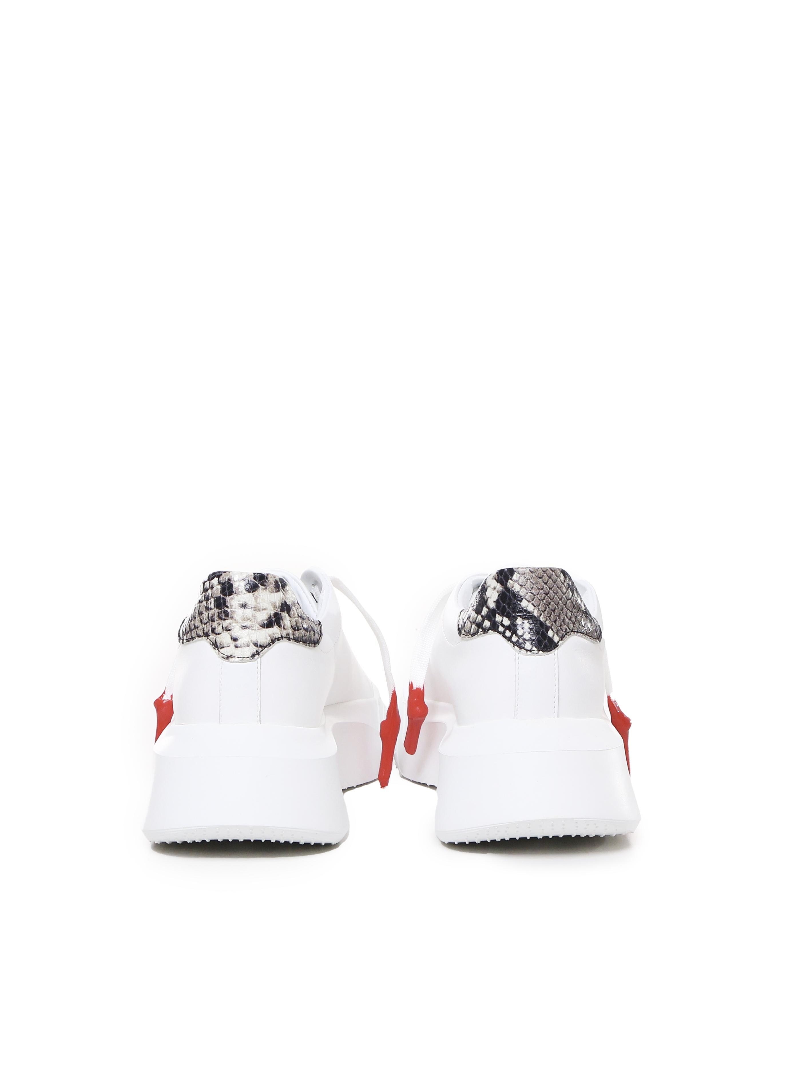 Sneakers Nemesis in nappa con lacci cerati NEMESIS2 PYTHONWHITE GIULIANO GALIANO 