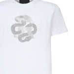 T-shirt con logo strass RMP25481TS WHITE JOHN RICHMOND 