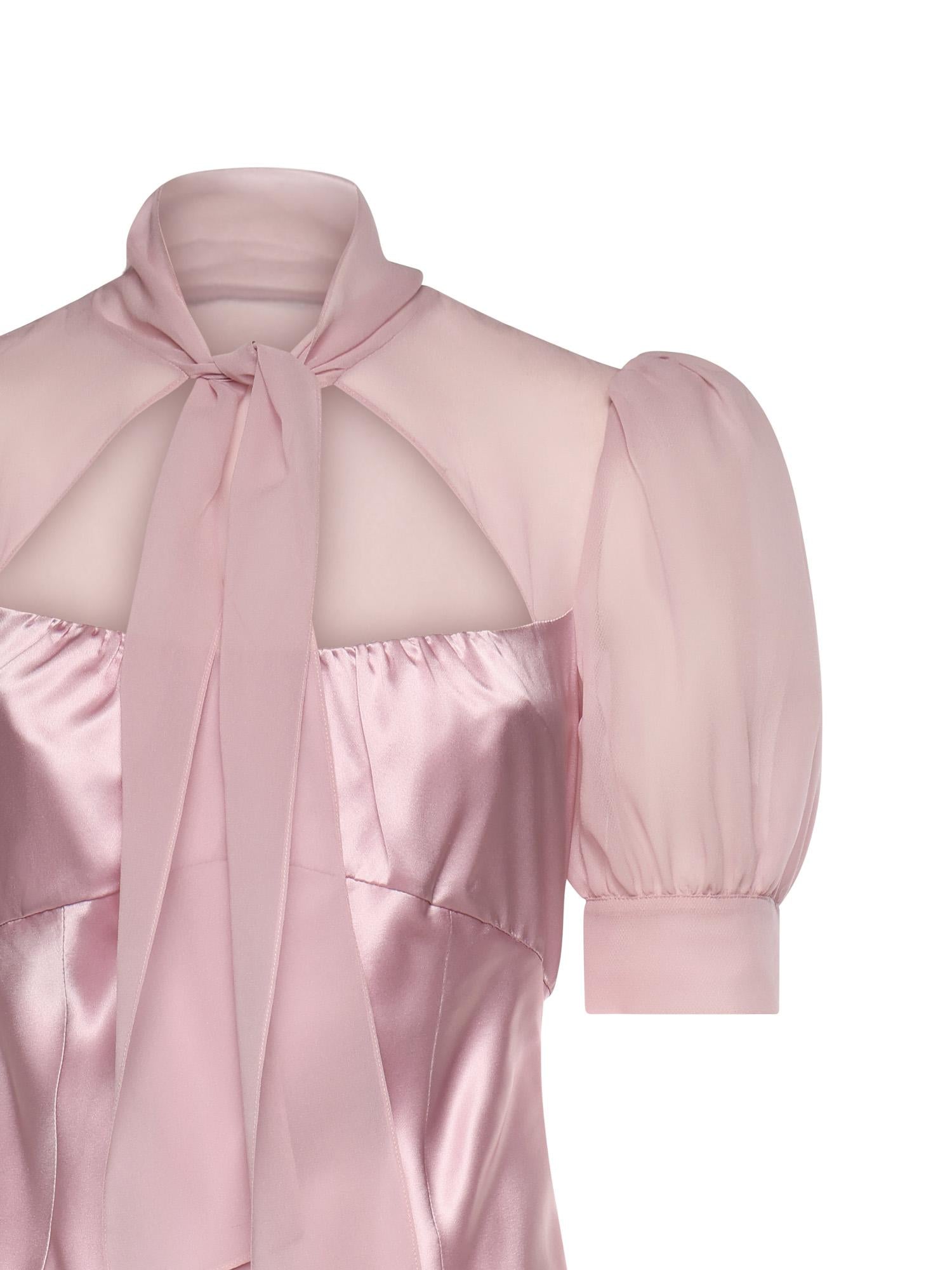 Abito lungo in raso di seta FABX4335F4376 7575 ALESSANDRA RICH 