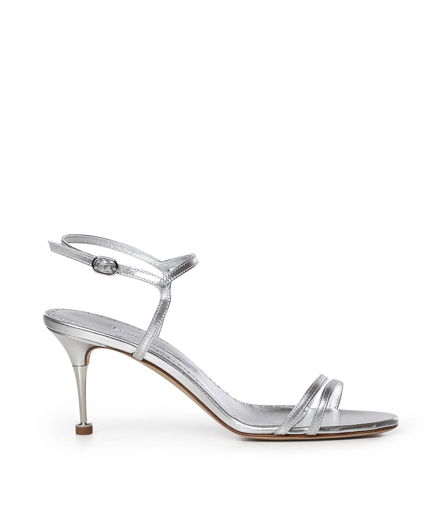 Sandali Ciagapla in pelle metallizzata 1263168 0454 MANOLO BLAHNIK 