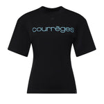 T-shirt con stampa logo in cotone 226JTS168JS0233 9999 COURREGES 