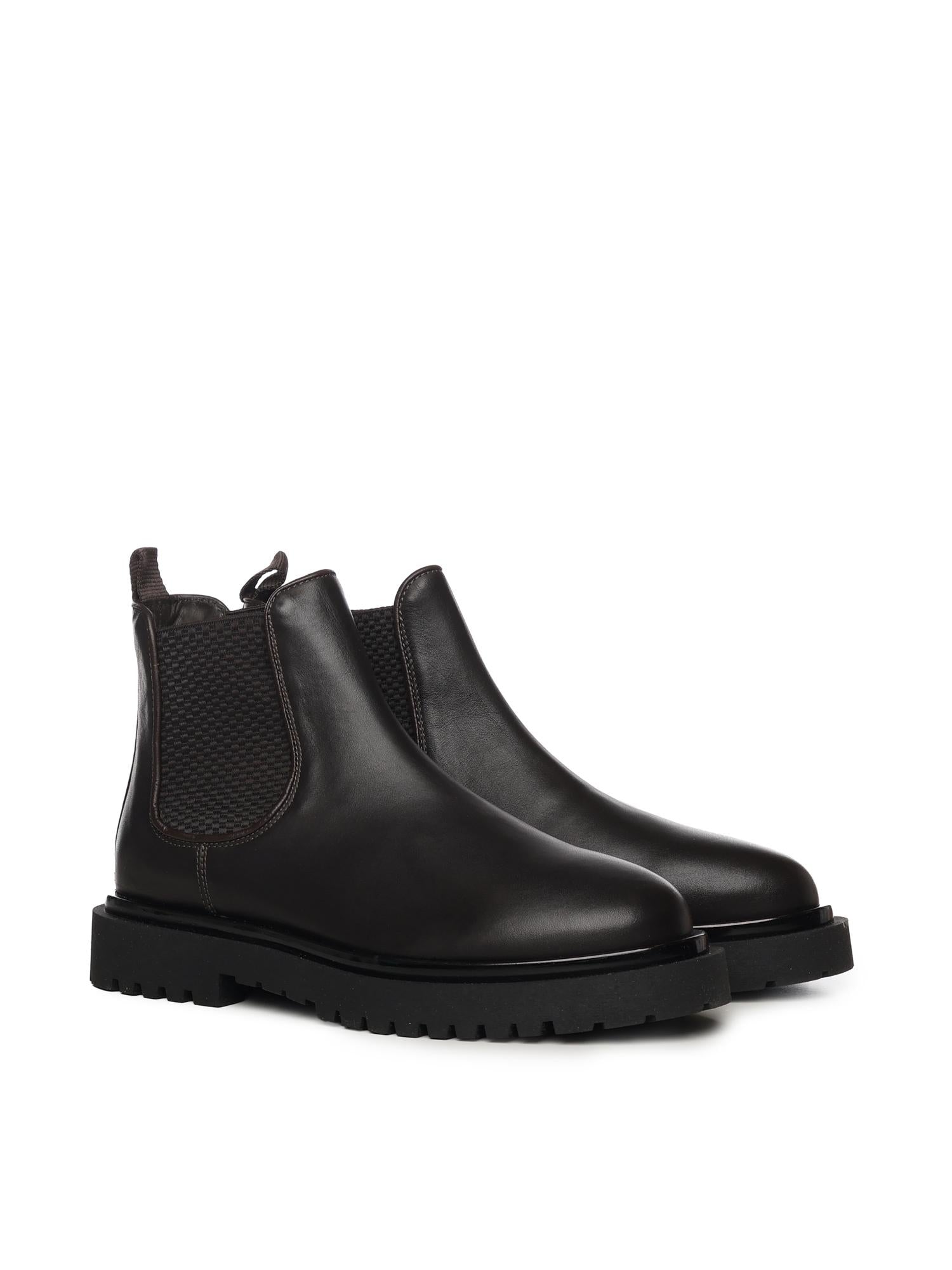 Stivaletti Chelsea in pelle 23075 MORO ANTICA CUOIERIA 