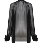 Camicia Rose di chiffon trasparente F5S25T FU1ATN0000 DOLCE & GABBANA 