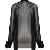 Camicia Rose di chiffon trasparente F5S25T FU1ATN0000 DOLCE & GABBANA 
