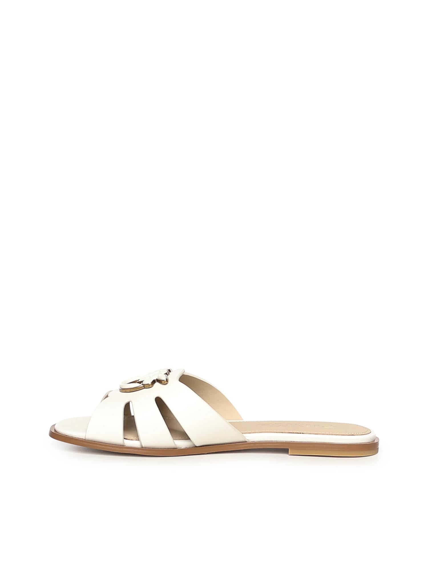 Slipper in pelle con logo SD0463 P001Z12 PINKO 