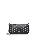 Borsa a spalla piccola Half Moon Horizontal in pelle con strass 105914 A2XQZ99N PINKO 