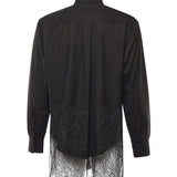 Camicia in lana gessata e pizzo FS1332 AVK1F0DHP FENDI 
