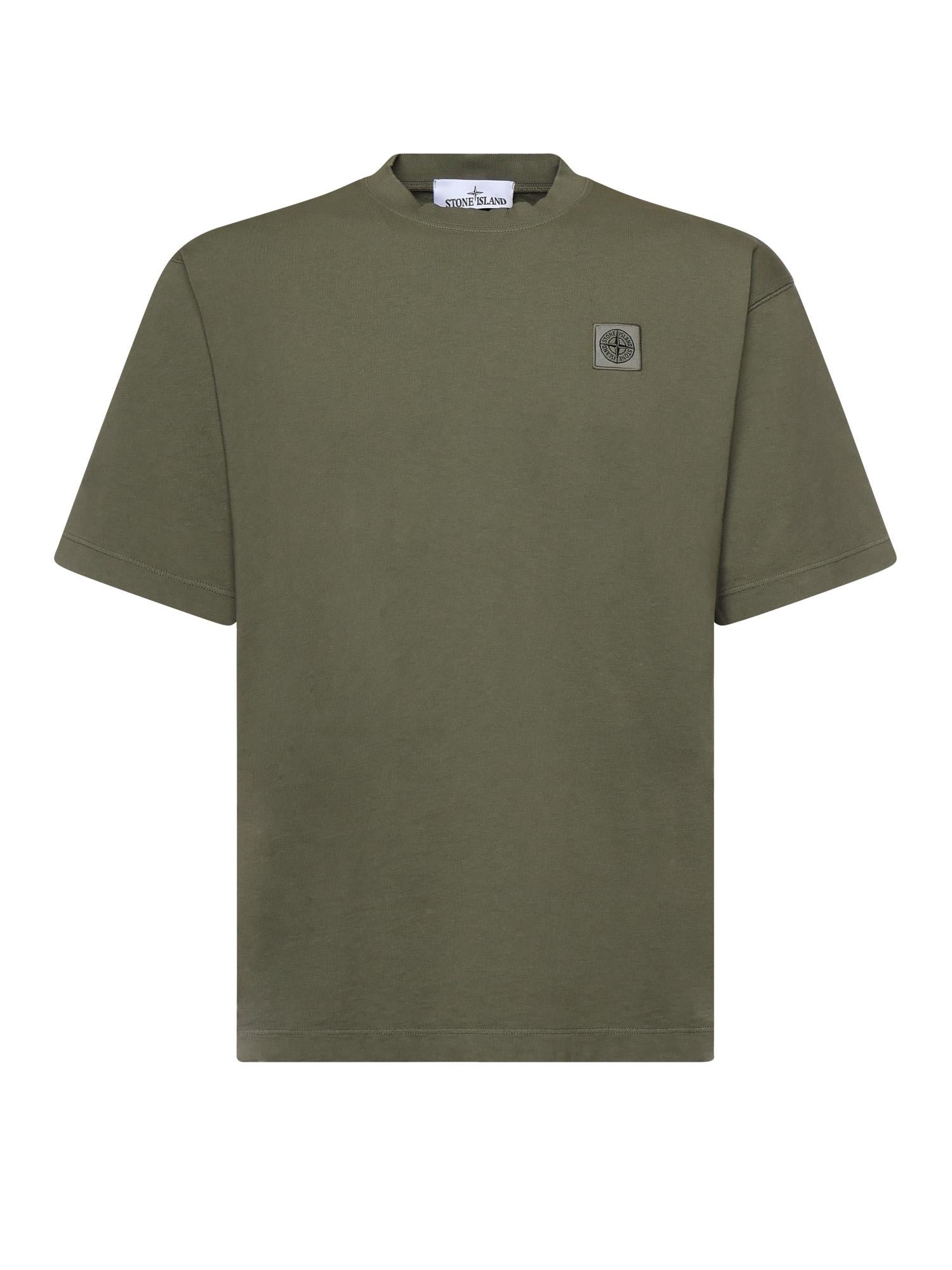 T-shirt con patch Compass in jersey di cotone L1S152100030 S0115V005G STONE ISLAND 