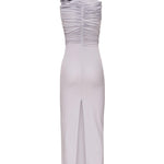 Abito midi arricciato con collo alto<BR/> 1205250000025 PURPLE MAGDA BUTRYM 