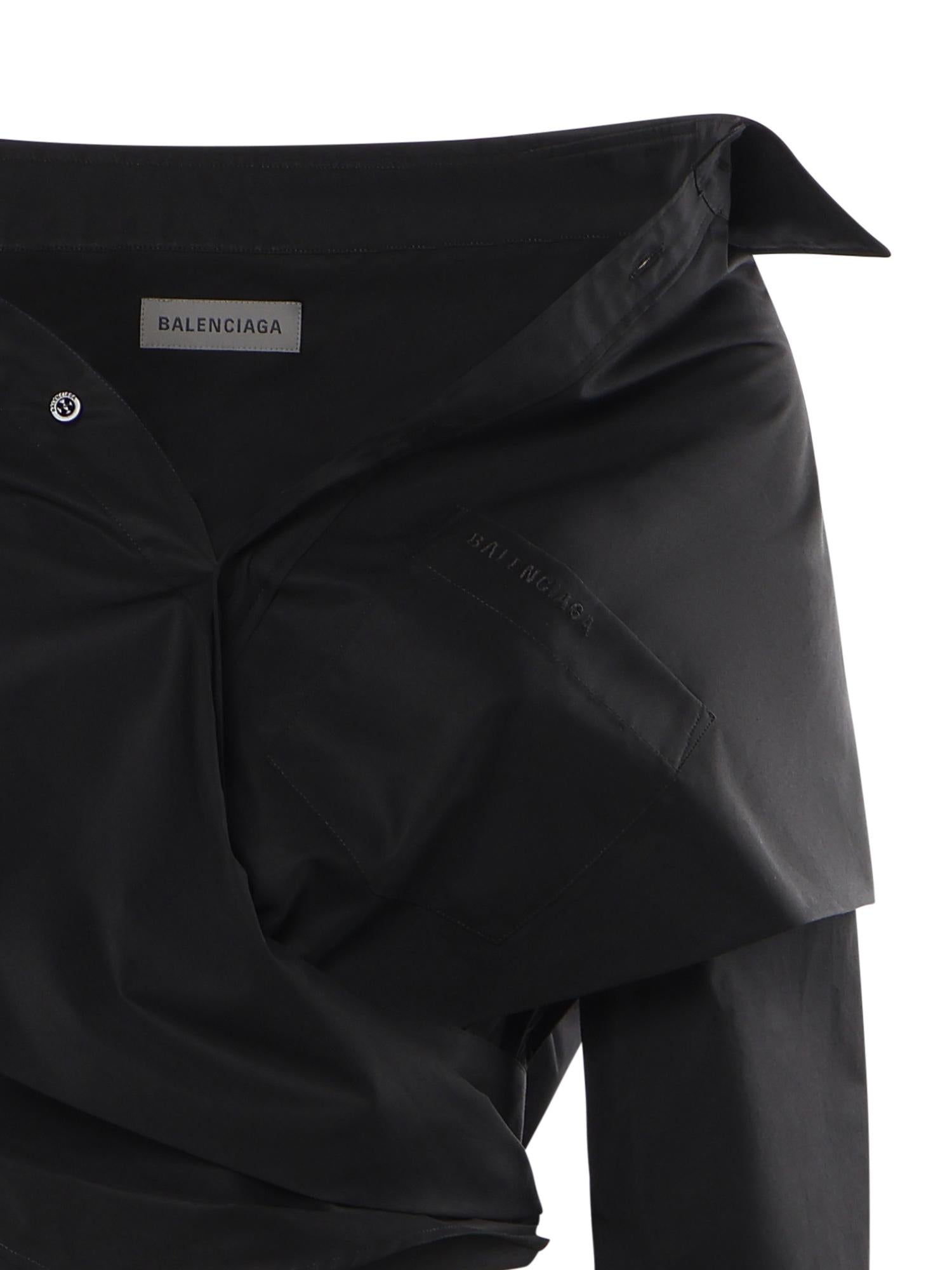 Camicia cropped in cotone 872123 TUM201000 BALENCIAGA 