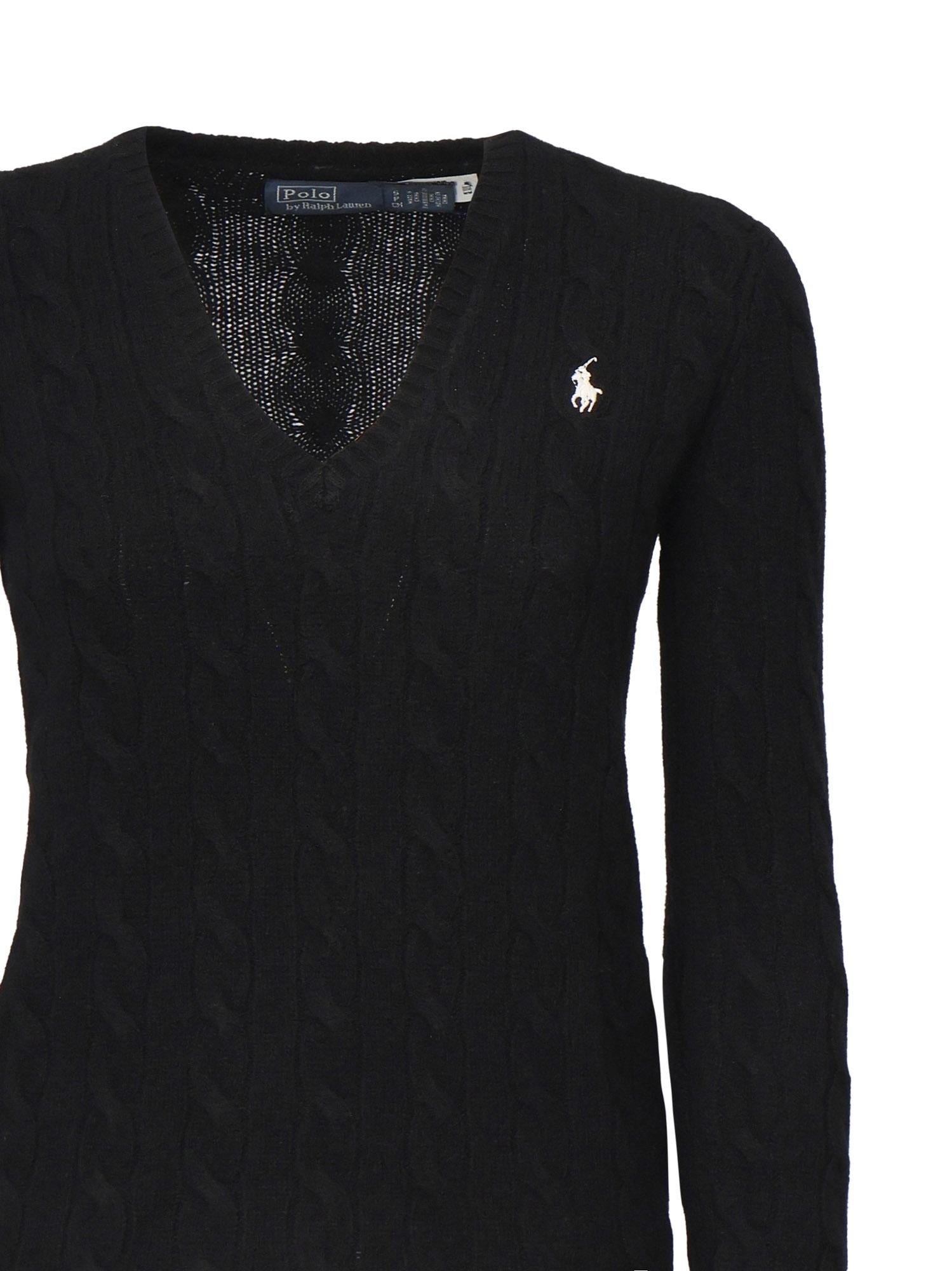 Maglia a trecce con scollo a V 211971866 005 POLO RALPH LAUREN 