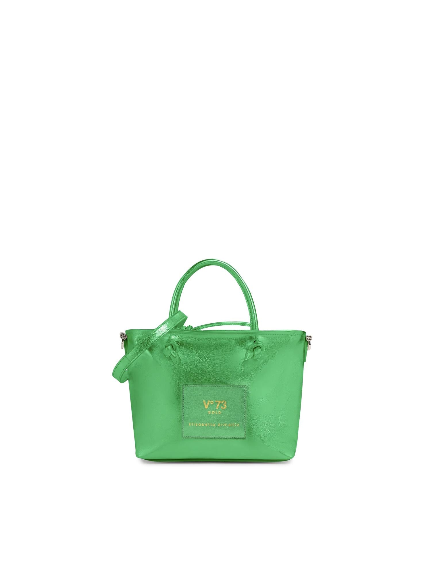 Mini bag in pelle con logo 73BP9VT02 LOLLI POPPOP GREEN V° 73 