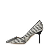Pumps in rafia e pelle 1263124 978I MANOLO BLAHNIK 