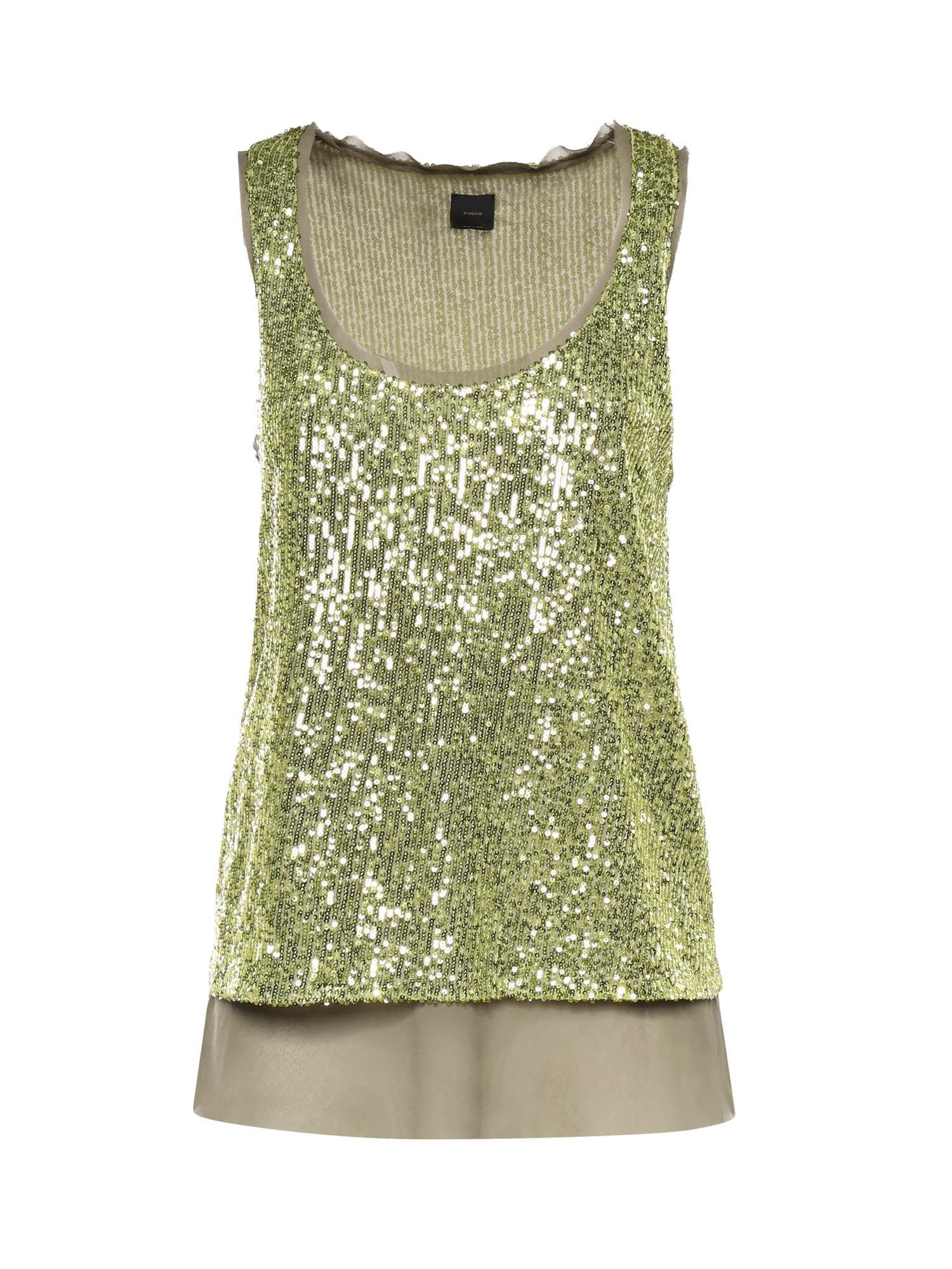 Canotta full paillettes 107743 A3NFS69 PINKO 